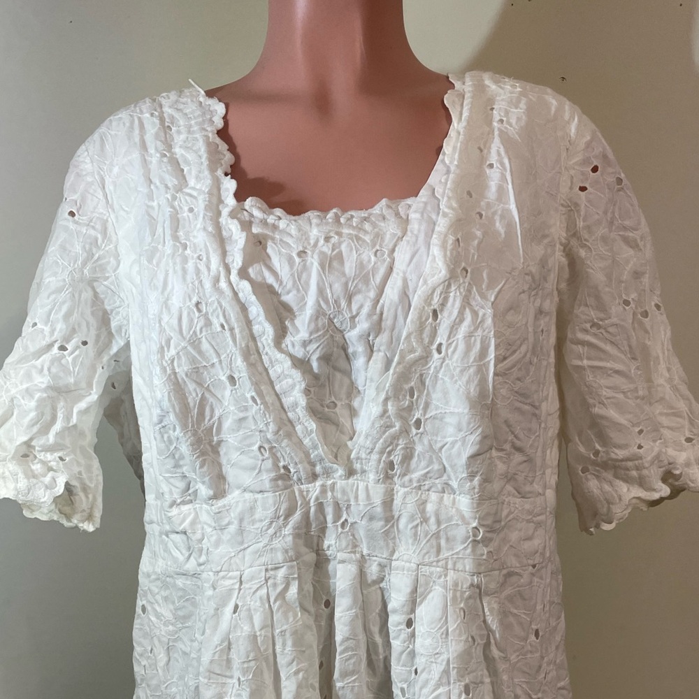 Eliza J White Eyelet Cotton Midi Dress - Picture 2 of 9